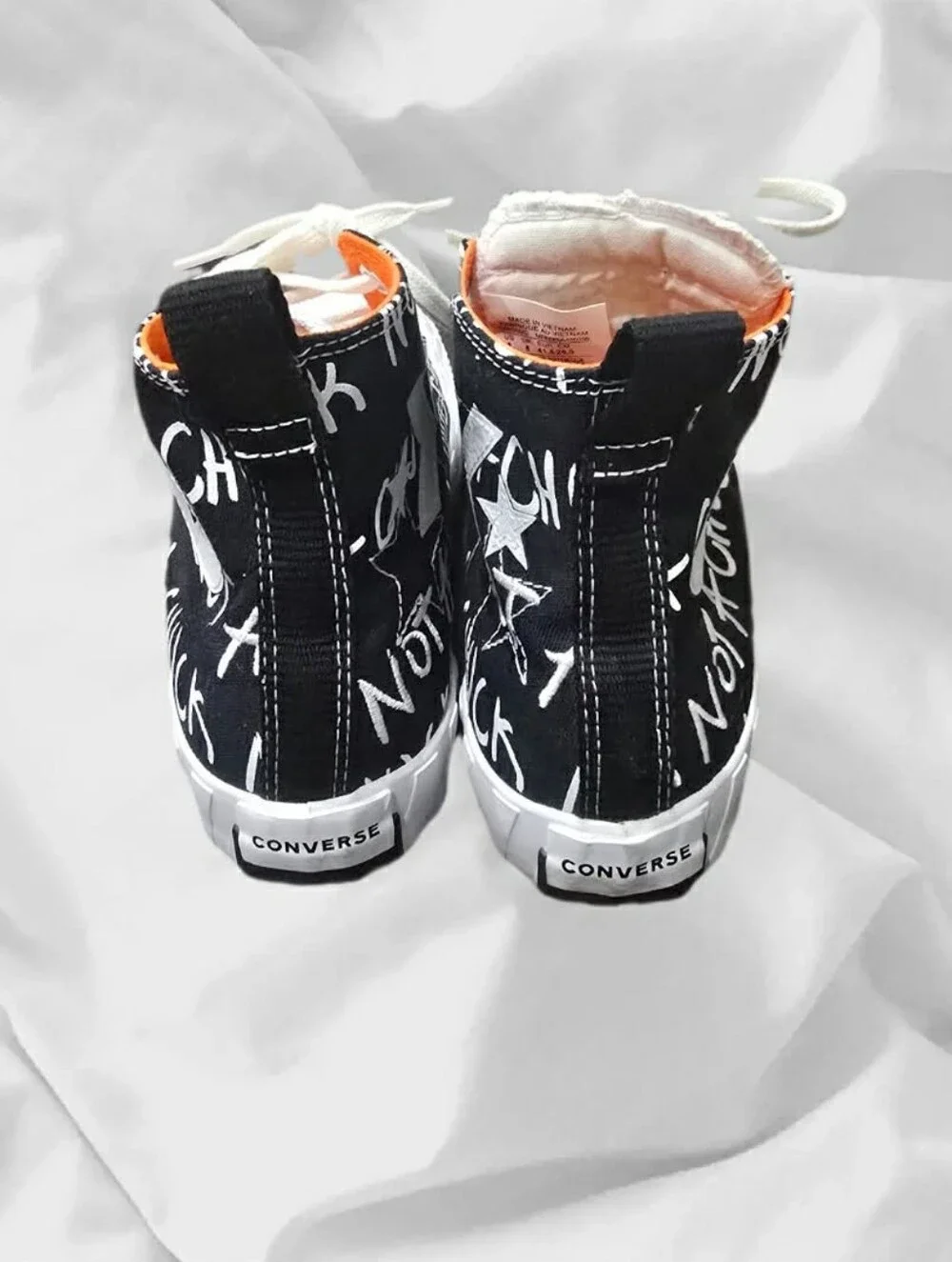 LN Converse UNT1TL3D Not A Chuck High Top Sneakers Black/White/Orange  Men 8
